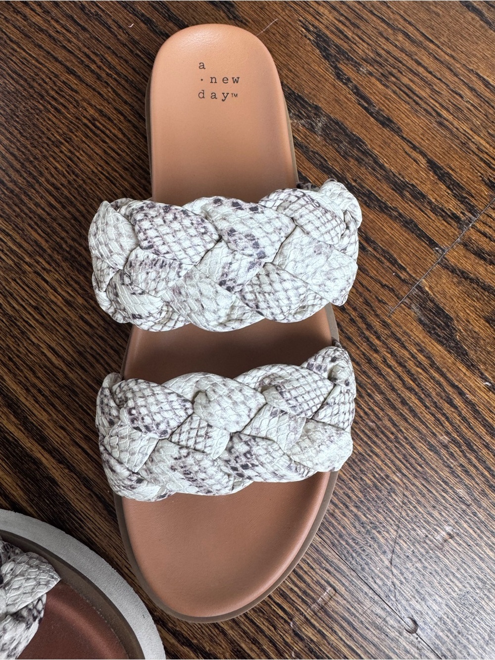 a new day Braided Double-Strap Slide Sandals in Natural Snake - Picture 4 of 4